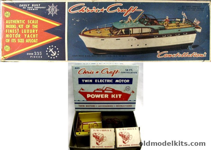 Marx 1/20 Chris Craft Constellation With Power Kit - 30 Inches Long, 5707 plastic model kit